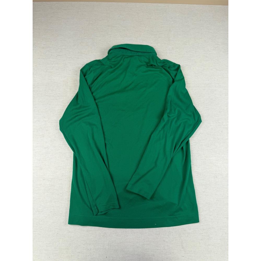 Criquet Mens Green Long Sleeve Pima Stretch Blend Pique Polo Shirt Size Large - Picture 7 of 8
